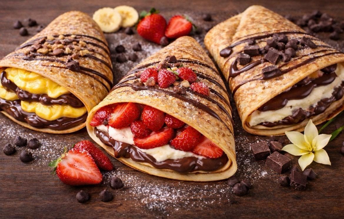 Crêpe garnie de pâte à tartiner Fundelina